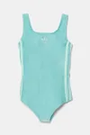 adidas Performance costum de baie dintr-o bucată pentru copii culoarea turcoaz