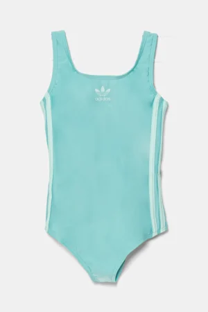 adidas Performance costum de baie dintr-o bucată pentru copii culoarea turcoaz