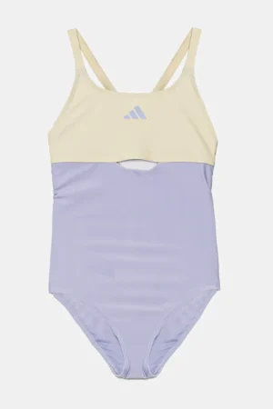 adidas Performance costum de baie dintr-o bucată pentru copii culoarea violet