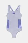 adidas Performance costum de baie dintr-o bucată pentru copii culoarea violet