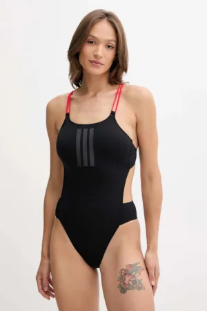 adidas costum de baie dintr-o bucată Ripstream 3-Stripes culoarea negru
