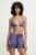 Answear Lab costum de baie din două piese și pantaloni scurți de plajă culoarea violet, cupă ușor întărită