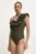 Answear Lab costum de baie dintr-o bucată culoarea verde, cupa moale