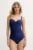 Aqua Speed costum de baie dintr-o bucată Olivia culoarea albastru marin, cupa rigidizata