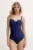 Aqua Speed costum de baie dintr-o bucată Olivia culoarea albastru marin, cupa rigidizata