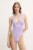 Bond Eye costum de baie dintr-o bucată culoarea violet, cupa moale, BOUND633
