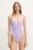 Bond Eye costum de baie dintr-o bucată culoarea violet, cupa moale, BOUND672