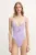 Bond Eye costum de baie dintr-o bucată culoarea violet, cupa moale, BOUND672