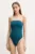 Bond Eye costum de baie reversibil dintr-o bucată culoarea turcoaz, cupa moale, BARE005R