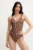 Chantelle costum de baie dintr-o bucată SAUVAGE culoarea maro, cupa usor rigidizata, C17UUF