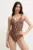 Chantelle costum de baie dintr-o bucată SAUVAGE culoarea maro, cupa usor rigidizata, C17UUF