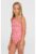 Costum de baie cu model floral si decupaj pe spate