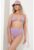Costum de baie de doua piese cu model uni si talie inalta