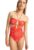 Costum de baie intreg cu model floral si decupaje