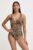 Dkny costum de baie dintr-o bucată culoarea maro, cupa usor rigidizata, DI4MS518
