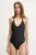 Juicy Couture costum de baie dintr-o bucată TAMAYO TRIANGLE culoarea negru, cupa moale, JCITS125201