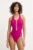 K-Way costum de baie dintr-o bucată culoarea roz, cupa moale, K1141JW