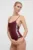 Karl Lagerfeld costum de baie dintr-o bucată culoarea bordo, cupa moale