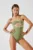 Karl Lagerfeld costum de baie dintr-o bucată culoarea verde, cupa usor rigidizata, A1W46031