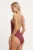Lacoste costum de baie dintr-o bucată culoarea rosu, cupa moale, MF7264