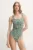 Lacoste costum de baie dintr-o bucată culoarea verde, cupa moale, MF9608