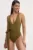 MAIO Paris costum de baie dintr-o bucată culoarea verde, cupa moale, Rimini
