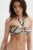 MICHAEL Michael Kors sutien de baie LOGO RING HALTER BRA culoarea negru, cupa usor rigidizata, MM9P680