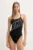 Nike costum de baie dintr-o bucată culoarea negru, cupa moale, NESSF019