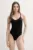 Nike costum de baie dintr-o bucată culoarea negru, cupa usor rigidizata, NESSF232