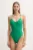 Nike costum de baie dintr-o bucată culoarea verde, cupa moale, NESSF252