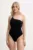 OAS costum de baie dintr-o bucată culoarea negru, cupa moale, 6021