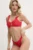 PARAMIDONNA costum de baie din două piese culoarea roșu, cupa moale, SS24IW