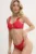 PARAMIDONNA costum de baie din două piese culoarea roșu, cupa moale, SS24IW