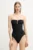 PARAMIDONNA costum de baie dintr-o bucată Frida culoarea negru, cupa moale, SS23OFBL