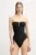 PARAMIDONNA costum de baie dintr-o bucată Frida culoarea negru, cupa moale, SS23OFBL