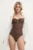 PARAMIDONNA costum de baie dintr-o bucată culoarea maro, cupa moale, SS24OFRCHO