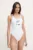 PLEIN SPORT costum de baie dintr-o bucată culoarea alb, cupă moale, PS25WOP01