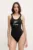 PLEIN SPORT costum de baie dintr-o bucată culoarea negru, cupă moale, PS25WOP01