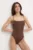 Praia Beachwear costum de baie dintr-o bucată Baltic culoarea maro, cupa moale, BALTIC