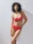 Reserved – Sutien de costum de baie cu trandafir – roșu