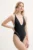 Rip Curl costum de baie culoarea negru, cupa usor rigidizata, 0D8WSW