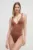 Roxy costum de baie dintr-o bucată Silky Island culoarea maro, cupă ușor rigidizată ERJX103627