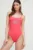 Tommy Jeans costum de baie dintr-o bucată culoarea roz, cupa moale