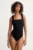 Undress Code costum de baie dintr-o bucată Wild Cat Swimsuit Plain culoarea negru, cupa moale, 791