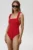 Undress Code costum de baie dintr-o bucată Wild Cat Swimsuit culoarea rosu, cupa moale, 924
