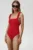 Undress Code costum de baie dintr-o bucată Wild Cat Swimsuit culoarea rosu, cupa moale, 924
