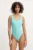 adidas Originals costum de baie dintr-o bucată Adicolor culoarea turcoaz, cupa moale, JP0358