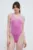 adidas Originals costum de baie dintr-o bucată culoarea violet, cupă moale IS1894
