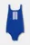 adidas Performance costum de baie dintr-o bucată pentru copii culoarea albastru marin, JX5644
