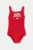 adidas Performance costum de baie dintr-o bucată pentru copii culoarea roșu, JM3970